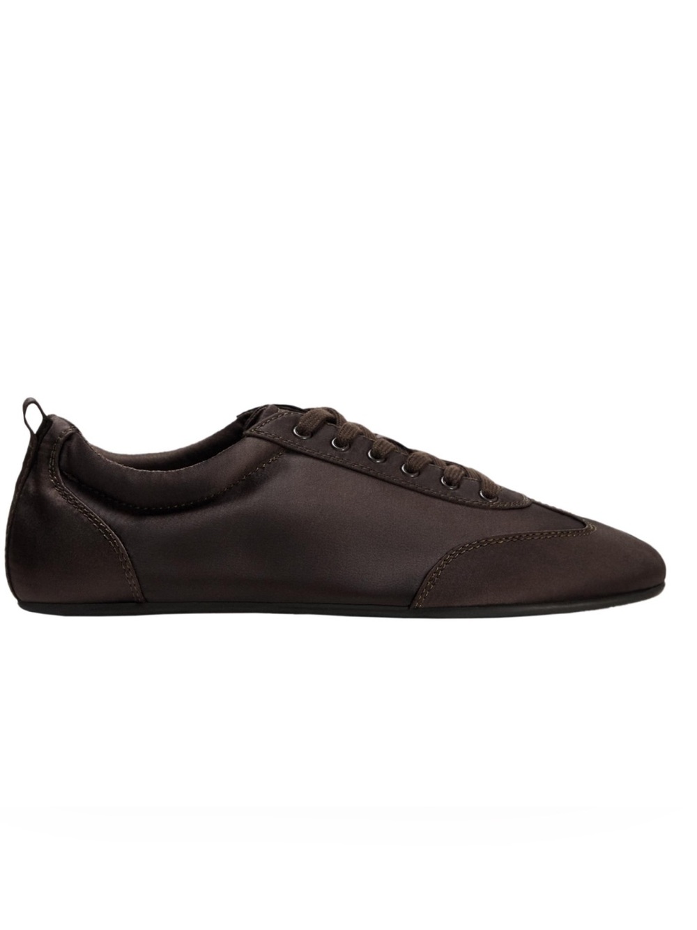 NWT ZARA Derby Satin Effect Lace up Sneakers Brown 9 40 - Picture 9 of 9